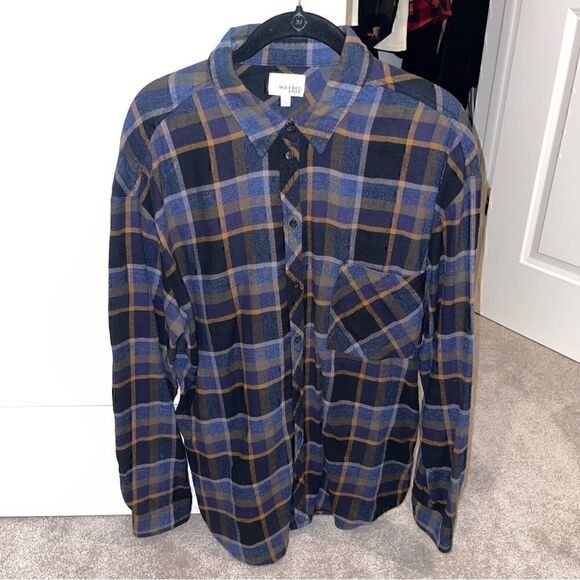 Aritzia Wilfred Daphne Blue Flannel Shirt - Picture 2 of 6